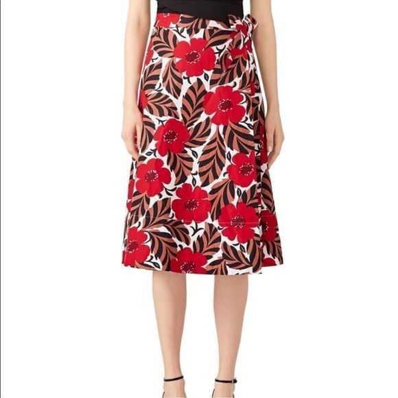 Kate Spade poppy field linen blend warp skirt - Picture 16 of 16